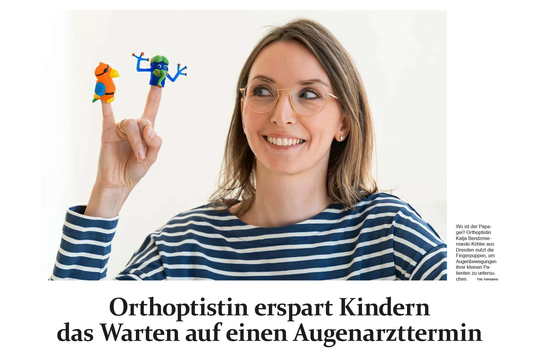 Vorschau Zeitungsartikel "Orthoptistin ersparrt Kindern das Warten auf einen Augenarzttermin"