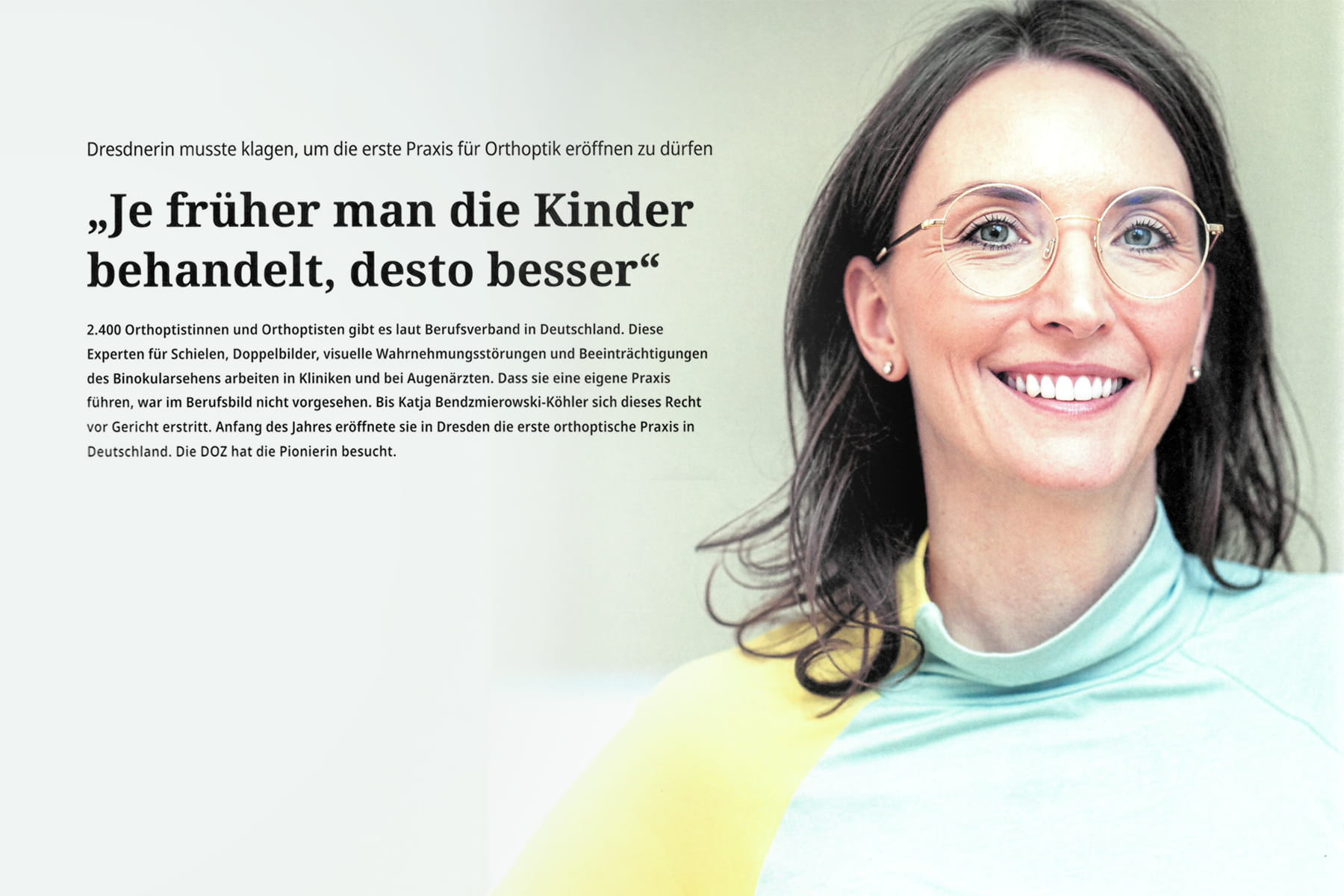 Vorschau Zeitungsartikel "Je früher man die Kinder behandelt, desto besser"